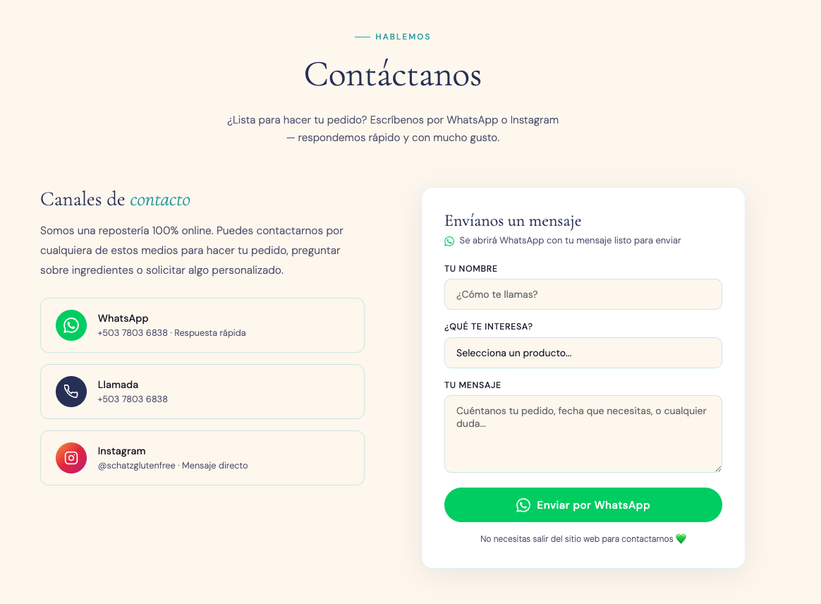 Schatz — Contacto directo